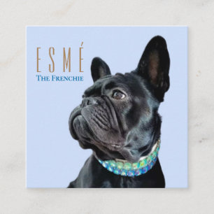 Moderne persoonlijke dubbelfoto QR Esmé Vierkante Visitekaartje