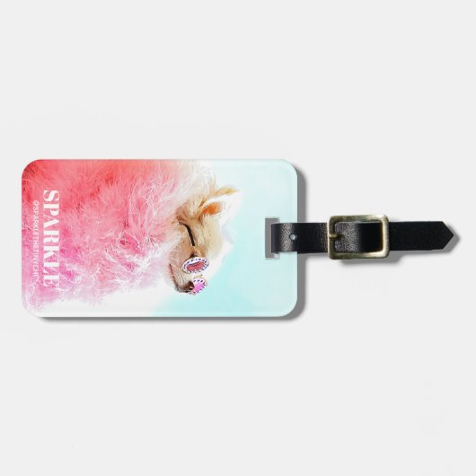 Moderne persoonlijke dubbelfoto-schaalbare QR-code Bagagelabel (Voorkant horizontaal)