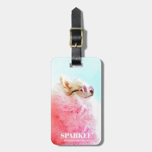 Moderne persoonlijke dubbelfoto-schaalbare QR-code Bagagelabel (Voorkant verticaal)