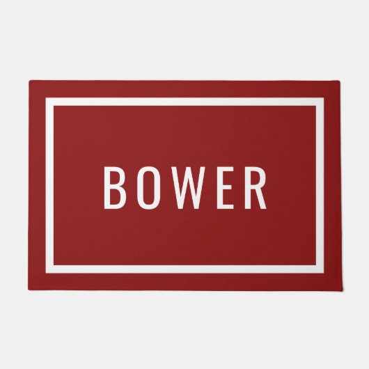 Moderne persoonlijke familienaam | bewerkbare kleu deurmat (Voorkant)