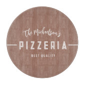 Moderne persoonlijke familienaam Typografie Pizza Snijplank (Voorkant)
