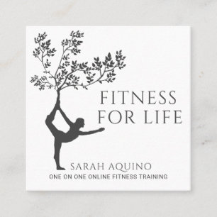 Moderne persoonlijke fitness trainer Coach Square  Vierkante Visitekaartje