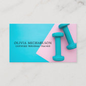 Moderne persoonlijke fitness Trainer Dumbbell Gewi Visitekaartje (Voorkant)