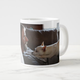 Moderne persoonlijke foto-cadeau voor Dog dad Fath Grote Koffiekop