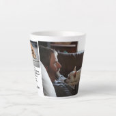 Moderne persoonlijke foto-cadeau voor Dog dad Fath Latte Mok (Voorkant)