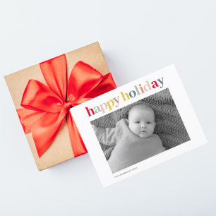 Moderne persoonlijke foto Colorful Happy Holiday Briefkaart
