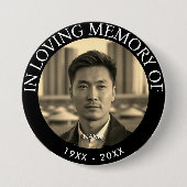 Moderne Persoonlijke Foto Herdenking Dode Ronde Button 7,6 Cm (Voorkant)
