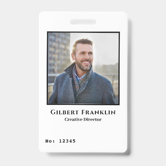 Moderne persoonlijke foto-ID-kaarten Aangepaste ba Badge (Voorzijde)