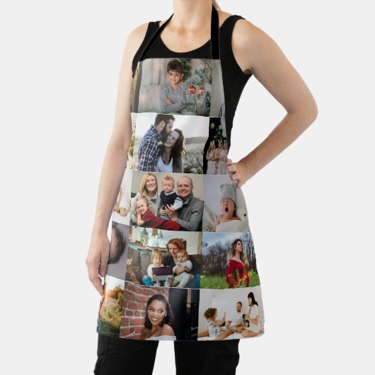 Moderne persoonlijke foto-inkuilfamilie op maat schort (Insitu)