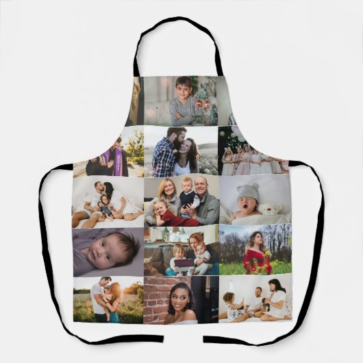 Moderne persoonlijke foto-inkuilfamilie op maat schort (Voorkant)