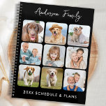 Moderne persoonlijke foto-inkuilkalender voor aang planner<br><div class="desc">Aangepaste kalender voor fotocollage. Houd al uw afspraken en programma handig met onze leuke fotoplanner die 9 foto's heeft om u te personaliseren en te noemen. Deze trendy fotocollage planner is perfect voor werkschema, kinder schoolevenementen, familieafspraken en je favoriete huisdierprogramma. Het ontwerp staat voor en achter. Aanpassen met familiefoto's, favoriete...</div>