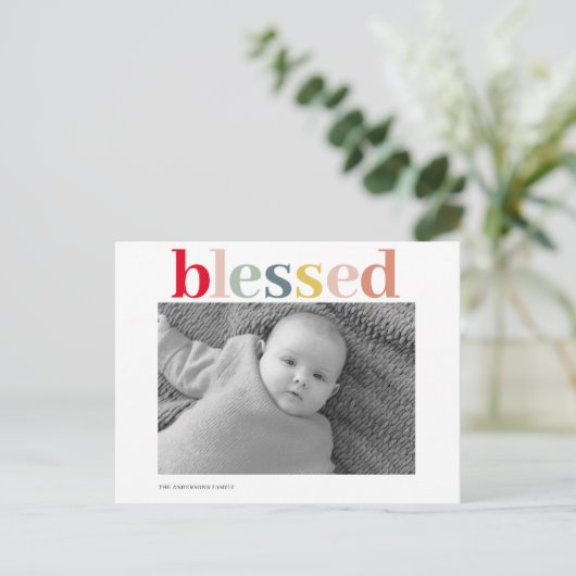 Moderne persoonlijke foto | Kleurrijk geblesseerd Briefkaart (Staand voorkant)