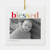 Moderne persoonlijke foto | Kleurrijk geblesseerd Keramisch Ornament (Achterkant)