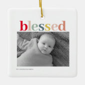 Moderne persoonlijke foto | Kleurrijk geblesseerd Keramisch Ornament (Voorkant)