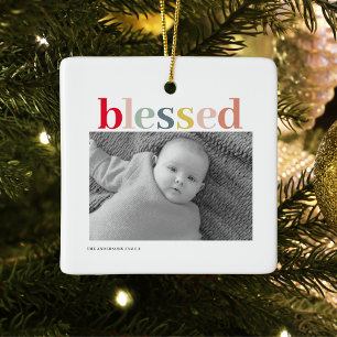 Moderne persoonlijke foto Kleurrijk geblesseerd Keramisch Ornament