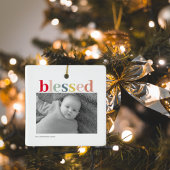 Moderne persoonlijke foto | Kleurrijk geblesseerd Keramisch Ornament