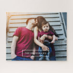 Moderne persoonlijke foto legpuzzel<br><div class="desc">Pas het aan met uw trouwdatum,  familienaam of een tekst van uw keuze voor een mooi en uniek fotocadeau.</div>