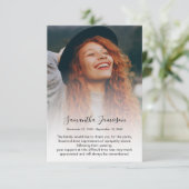 Moderne persoonlijke foto Memorial Bedankkaart (Staand voorkant)