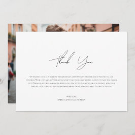 Moderne Persoonlijke Foto Platte Bedankkaart