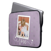 Moderne persoonlijke foto-Stippen Laptop Sleeve (Voorkant Links)
