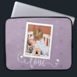 Moderne persoonlijke foto-Stippen Laptop Sleeve<br><div class="desc">Gepersonaliseerde foto met stippen. De kleur van het sleeve van de computer kan worden gewijzigd zodat deze overeenkomt met uw foto door naar "Klik om verder aan te passen" te gaan en het menu Bewerken te wijzigen.</div>