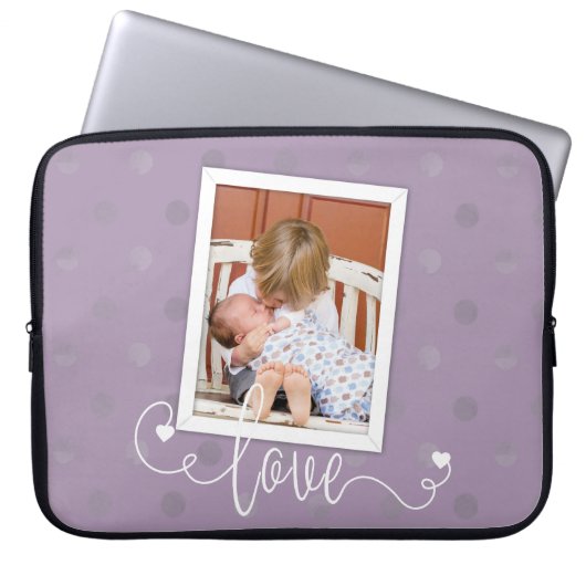 Moderne persoonlijke foto-Stippen Laptop Sleeve (Voorkant)