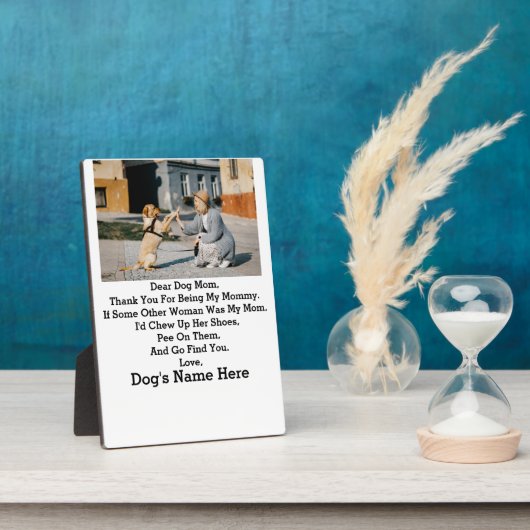Moderne persoonlijke foto van Dog Mam Moederdag Fotoplaat (Zijkant)