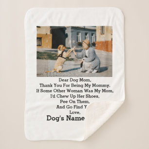 Moderne persoonlijke foto van Dog Mam Moederdag Sherpa Deken