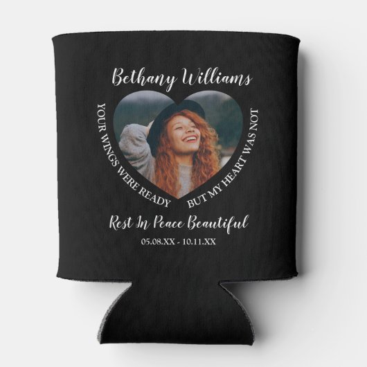 Moderne persoonlijke foto van het hart Memorial Blikjeskoeler (Achterkant)