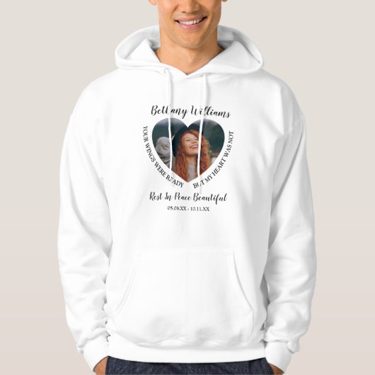 Moderne persoonlijke foto van het hart Memorial Hoodie (Voorkant)