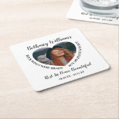 Moderne persoonlijke foto van het hart Memorial Kartonnen Onderzetters (Schuin)