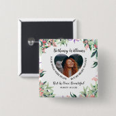 Moderne persoonlijke foto van het hart Memorial Vierkante Button 5,1 Cm (Voorkant /achterkant)