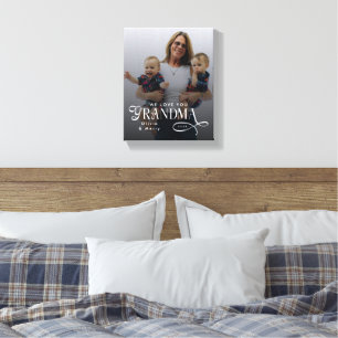 Moderne Persoonlijke Foto 'We Love You Oma' Canvas Afdruk