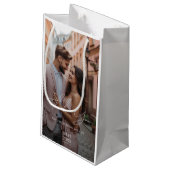 Moderne persoonlijke fotobruiloft klein cadeauzakje (Achterkant Gekanteld)