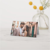 Moderne persoonlijke fotobruiloft plaatskaartje (Voorkant)