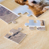 Moderne persoonlijke fotocollage familie Jigzaag Legpuzzel (Zijkant)