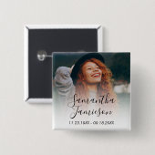 Moderne Persoonlijke Fotoknop voor Herdenking Vierkante Button 5,1 Cm (Voorkant /achterkant)