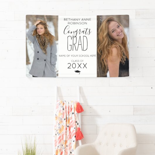 Moderne persoonlijke foto's 2 Afstuderen Spandoek (Insitu)