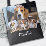 Moderne persoonlijke foto's met vier pagina's, Hon Tote Bag<br><div class="desc">Celebrate your best friend with a custom dog foto collape tote bag . Eén this pet foto tote bag is the perfecte gift for yourself, family or friends. Customize with four of your favorite dog's foto's. Personalize with name. See 'personalize this template' to change foto's. COPYRIGHT © 2020 Judy Burrows,...</div>