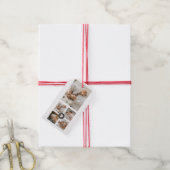 Moderne persoonlijke foto's van Collage Cadeaulabel (Met Touw)