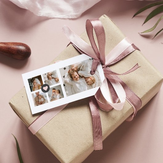 Moderne persoonlijke foto's van Collage Cadeaulabel