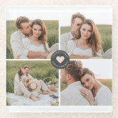 Moderne persoonlijke foto's van Collage Glazen Onderzetter (Voorkant)