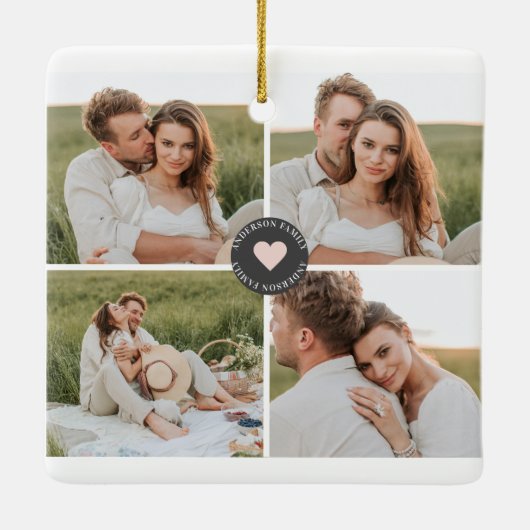 Moderne persoonlijke foto's van Collage Keramisch Ornament (Achterkant)