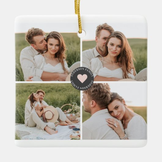 Moderne persoonlijke foto's van Collage Keramisch Ornament (Voorkant)