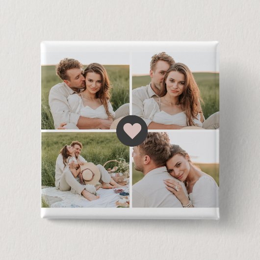 Moderne persoonlijke foto's van Collage Vierkante Button 5,1 Cm (Voorkant)