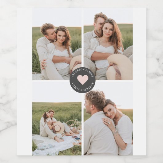 Moderne persoonlijke foto's van Collage Wijn Etiket (Enkel label)