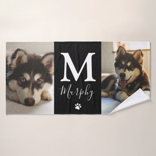 Moderne persoonlijke foto's van foto's van foto's  badhanddoek (Badhanddoek)