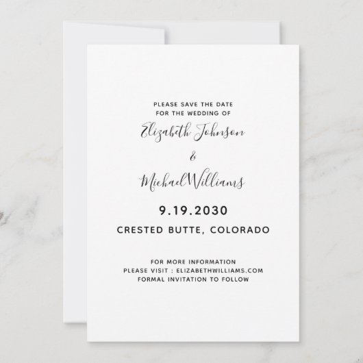 Moderne persoonlijke foto's van Pet Weddenschap Save The Date (Achterkant)