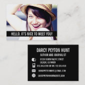 Moderne persoonlijke foto's Visitekaartjes (Voorkant / Achterkant)