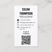 Moderne persoonlijke geschiktheid voor trainers QR Visitekaartje (Achterkant)